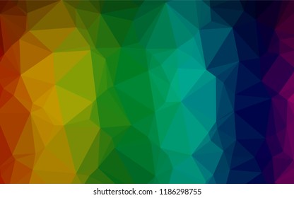 Dark Multicolor, Rainbow vector shining hexagonal template. A sample with polygonal shapes. The template can be used as a background for cell phones.