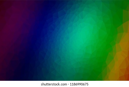 Dark Multicolor, Rainbow vector shining hexagonal pattern. An elegant bright illustration with gradient. A completely new design for your business.