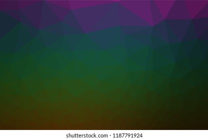 Dark Multicolor, Rainbow vector shining hexagonal template. Creative illustration in halftone style with gradient. The template can be used as a background for cell phones.