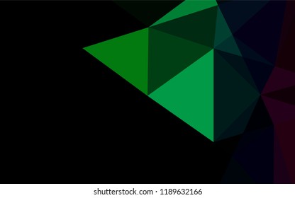 Dark Multicolor, Rainbow vector shining hexagonal background. Geometric illustration in Origami style with gradient.  The template can be used as a background for cell phones.