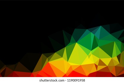 Dark Multicolor, Rainbow vector shining hexagonal template. Shining illustration, which consist of triangles. A completely new template for your business design.