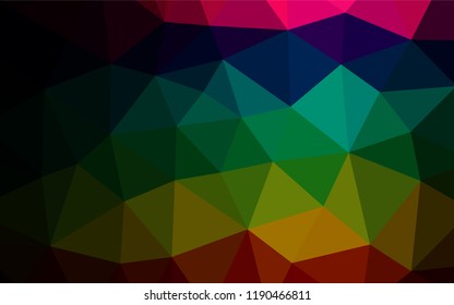 Dark Multicolor, Rainbow vector shining hexagonal background. Modern geometrical abstract illustration with gradient. The elegant pattern can be used as part of a brand book.