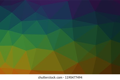 Dark Multicolor, Rainbow vector shining hexagonal background. Shining illustration, which consist of triangles. A completely new template for your business design.