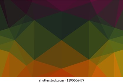Dark Multicolor, Rainbow vector shining hexagonal template. Shining illustration, which consist of triangles. The best triangular design for your business.