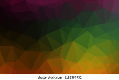 Dark Multicolor, Rainbow vector shining hexagonal background. Glitter abstract illustration with an elegant design. The template can be used as a background for cell phones.