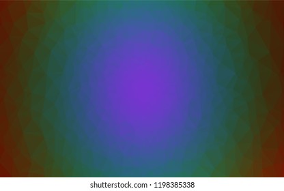 Dark Multicolor, Rainbow vector shining hexagonal template. Shining illustration, which consist of triangles. Brand new style for your business design.