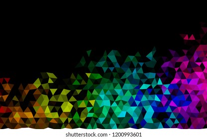 Dark Multicolor, Rainbow vector shining triangular background. Shining illustration, which consist of triangles. A completely new design for your business.