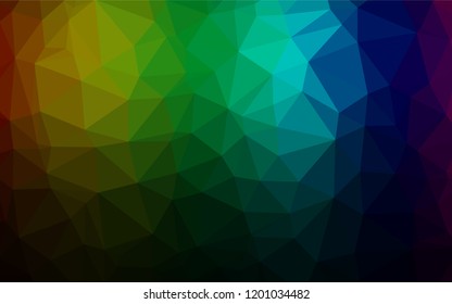 Dark Multicolor, Rainbow vector shining hexagonal template. Colorful illustration in abstract style with gradient. Brand new style for your business design.
