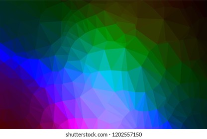 Dark Multicolor, Rainbow vector shining hexagonal template. Creative illustration in halftone style with gradient. A new texture for your design.