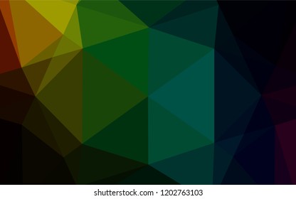 Dark Multicolor, Rainbow vector shining hexagonal pattern. Brand new colored illustration in blurry style with gradient. The template can be used as a background for cell phones.
