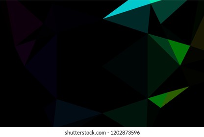 Dark Multicolor, Rainbow vector shining hexagonal pattern. A sample with polygonal shapes. A new texture for your design.