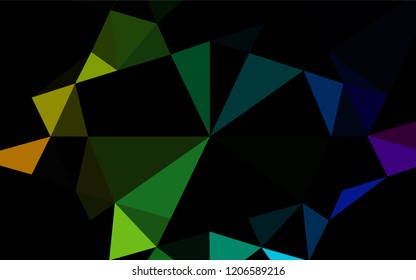 Dark Multicolor, Rainbow vector shining hexagonal pattern. Colorful abstract illustration with gradient. A completely new design for your business.