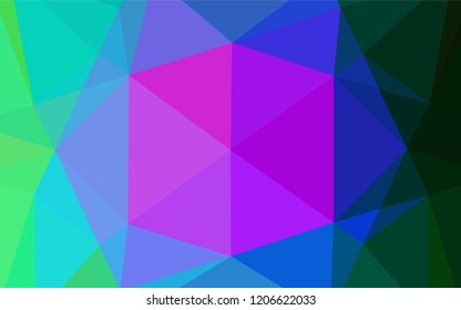 Dark Multicolor, Rainbow vector shining hexagonal template. A vague abstract illustration with gradient. The template can be used as a background for cell phones.