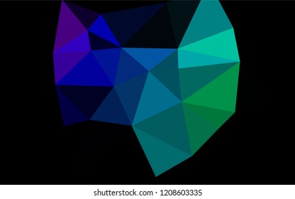 Dark Multicolor, Rainbow vector shining hexagonal template. Creative geometric illustration in Origami style with gradient. The polygonal design can be used for your web site.