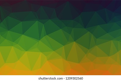 Dark Multicolor, Rainbow vector shining hexagonal template. Triangular geometric sample with gradient.  A completely new design for your business.
