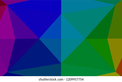 Dark Multicolor, Rainbow vector shining hexagonal background. Creative geometric illustration in Origami style with gradient. A completely new design for your business.