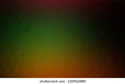 Dark Multicolor, Rainbow vector shining hexagonal background. Modern geometrical abstract illustration with gradient. The best triangular design for your business.
