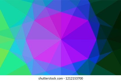 Dark Multicolor, Rainbow vector shining hexagonal pattern. Colorful illustration in abstract style with gradient. The polygonal design can be used for your web site.