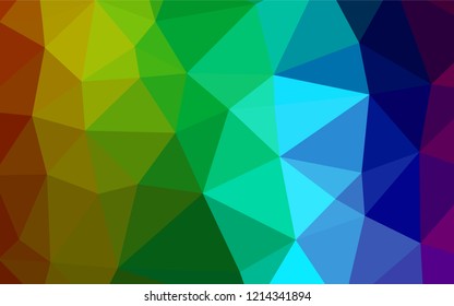Dark Multicolor, Rainbow vector shining hexagonal pattern. Shining illustration, which consist of triangles. The polygonal design can be used for your web site.