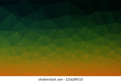 Dark Multicolor, Rainbow vector shining hexagonal template. Triangular geometric sample with gradient.  The template can be used as a background for cell phones.