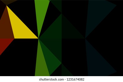 Dark Multicolor, Rainbow vector shining hexagonal template. An elegant bright illustration with gradient. The textured pattern can be used for background.