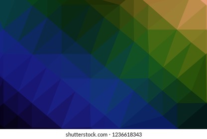 Dark Multicolor, Rainbow vector shining triangular pattern. Triangular geometric sample with gradient.  Textured pattern for background.