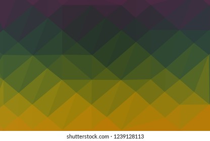 Dark Multicolor, Rainbow vector shining triangular template. Colorful illustration in abstract style with gradient. The best triangular design for your business.