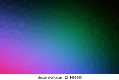 Dark Multicolor, Rainbow vector shining hexagonal pattern. A vague abstract illustration with gradient. The template can be used as a background for cell phones.