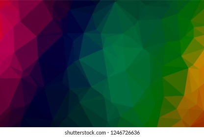 Dark Multicolor, Rainbow vector shining hexagonal pattern. Creative geometric illustration in Origami style with gradient. The elegant pattern can be used as part of a brand book.
