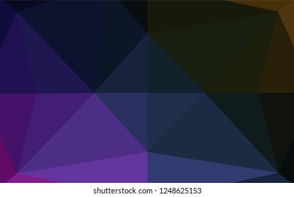Dark Multicolor, Rainbow vector shining hexagonal background. Creative illustration in halftone style with gradient. The polygonal design can be used for your web site.