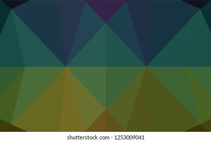 Dark Multicolor, Rainbow vector shining hexagonal template. Colorful illustration in abstract style with gradient. Brand new style for your business design.