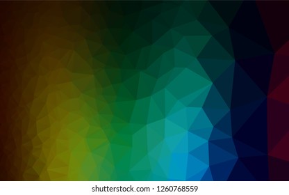 Dark Multicolor, Rainbow vector shining hexagonal pattern. Shining illustration, which consist of triangles. A completely new template for your business design.