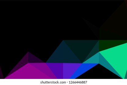Dark Multicolor, Rainbow vector shining hexagonal background. Geometric illustration in Origami style with gradient.  The textured pattern can be used for background.