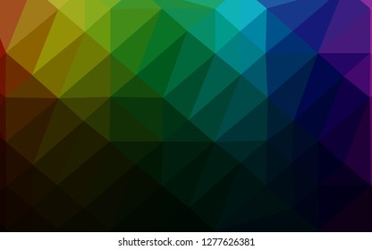Dark Multicolor, Rainbow vector shining triangular template. Colorful abstract illustration with gradient. Completely new design for your business.