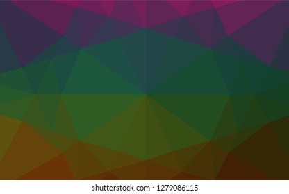 Dark Multicolor, Rainbow vector shining hexagonal pattern. Glitter abstract illustration with an elegant design. The polygonal design can be used for your web site.