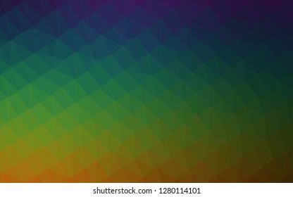 Dark Multicolor, Rainbow vector shining triangular template. Colorful abstract illustration with gradient. New texture for your design.