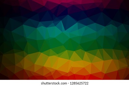 Dark Multicolor, Rainbow vector shining triangular template. A completely new color illustration in a vague style. Textured pattern for background.