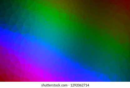 Dark Multicolor, Rainbow vector shining triangular template. Modern geometrical abstract illustration with gradient. Elegant pattern for a brand book.