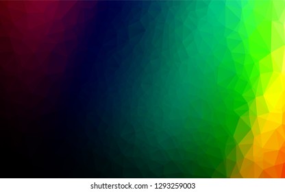 Dark Multicolor, Rainbow vector shining hexagonal template. Shining colored illustration in a Brand new style. The template can be used as a background for cell phones.