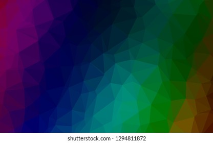 Dark Multicolor, Rainbow vector shining triangular background. A completely new color illustration in a vague style. Brand new style for your business design.