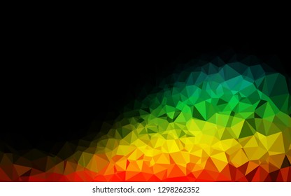 Dark Multicolor, Rainbow vector shining triangular pattern. Colorful illustration in Origami style with gradient.  Polygonal design for your web site.