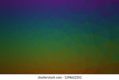 Dark Multicolor, Rainbow vector shining triangular pattern. Shining colored illustration in a Brand new style. Brand new design for your business.