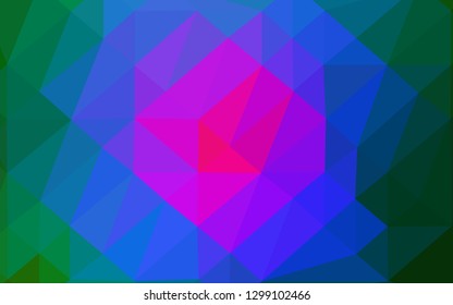 Dark Multicolor, Rainbow vector shining triangular template. Colorful illustration in Origami style with gradient.  Textured pattern for background.