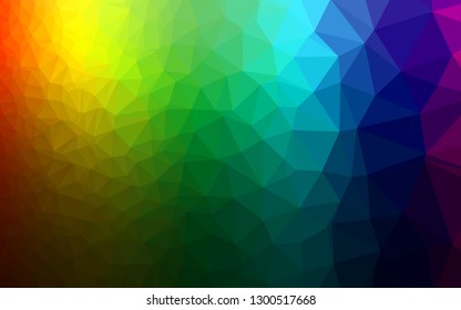 Dark Multicolor, Rainbow vector shining triangular template. Colorful illustration in abstract style with gradient. Elegant pattern for a brand book.