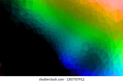 Dark Multicolor, Rainbow vector shining hexagonal template. A completely new color illustration in a vague style. A new texture for your design.