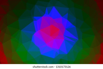 Dark Multicolor, Rainbow vector shining triangular pattern. Glitter abstract illustration with an elegant design. Triangular pattern for your business design.