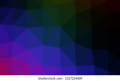 Dark Multicolor, Rainbow vector shining triangular background. Creative illustration in halftone style with gradient. Completely new design for your business.