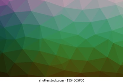Dark Multicolor, Rainbow vector shining triangular template. A sample with polygonal shapes. Polygonal design for your web site.