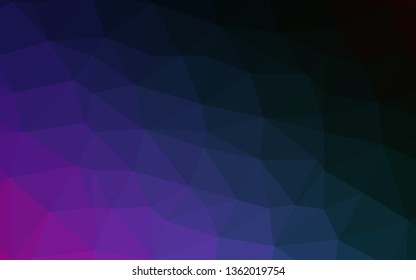 Dark Multicolor, Rainbow vector shining triangular background. Triangular geometric sample with gradient.  Polygonal design for your web site.