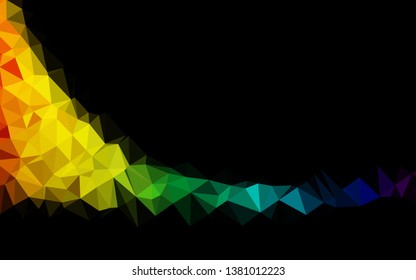Dark Multicolor, Rainbow vector shining triangular template. Modern geometrical abstract illustration with gradient. The best triangular design for your business.